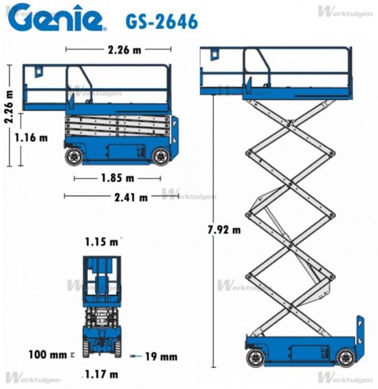 Elektryczny podnośnik nożycowy Genie GS-2646 - wynajem zwyżek Elektros Opole