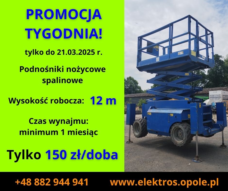 Promocja tygodnia w Elektros na podnośniki nożycowe spalinowe. Tylko do 21.03